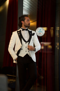 Bojoni Uluwatu Slim Fit White Tuxedo