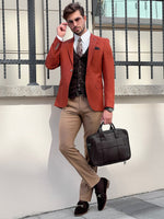 Load image into Gallery viewer, Bojoni Astoria Slim Fit Self-Patterned Pointed Tile Suit
