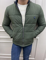 Load image into Gallery viewer, Rick Slim Fit Double Colored Khaki &amp; Dark Blue Quilted Coat

