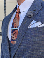 Load image into Gallery viewer, Bojoni Astoria Slim Fit Self-Patterned Pointed Indigo Suit
