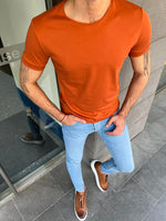 Load image into Gallery viewer, Giovanni Mannelli Slim Fit Camel Short Sleeve Tees
