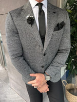 Load image into Gallery viewer, Rick Slim Fit Baroncelli Italian Fabric Stamped Grey Blazer
