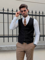Load image into Gallery viewer, Bojoni Astoria Slim Fit Black Woolen Vest
