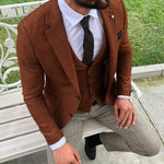 Load image into Gallery viewer, Slim-Fit Suit Vest Camel-baagr.myshopify.com-suit-BOJONI
