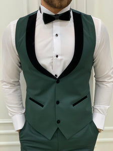 Partoni Royal Shawl Green Slim Fit Tuxedo-baagr.myshopify.com-1-BOJONI