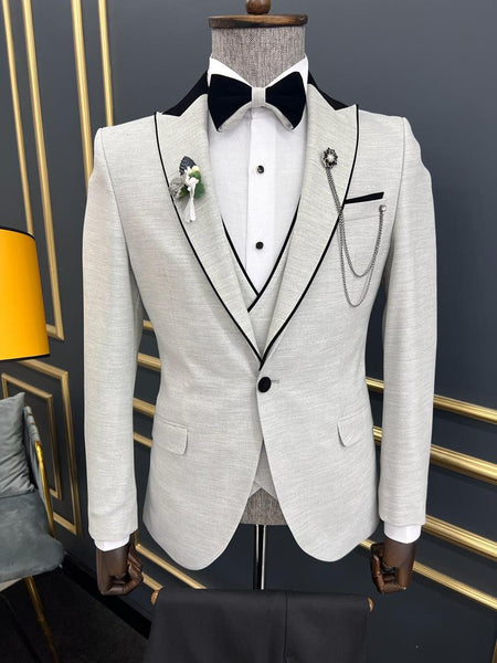 Bojoni Amato Grey Slim Fit Tuxedo | BOJONI