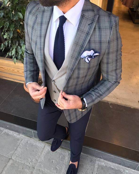 Daniel Gray Plaid Slim-Fit Suit-baagr.myshopify.com-3-BOJONI