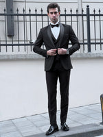 Load image into Gallery viewer, Louis Slim Fit High Quality Shawl Collared Black Party Tuxedo
