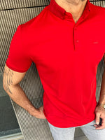 Load image into Gallery viewer, Giovanni Mannelli Slim Fit Red Polo Tees
