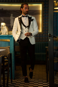 Bojoni Uluwatu Slim Fit White Tuxedo