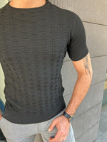 Load image into Gallery viewer, Giovanni Mannelli Slim Fit Plaid Black Knit Tees
