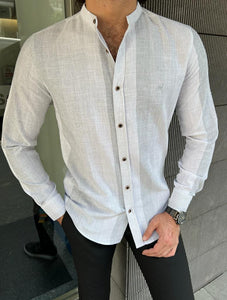 Giovanni Mannelli Slim Fit White Cotton Shirt