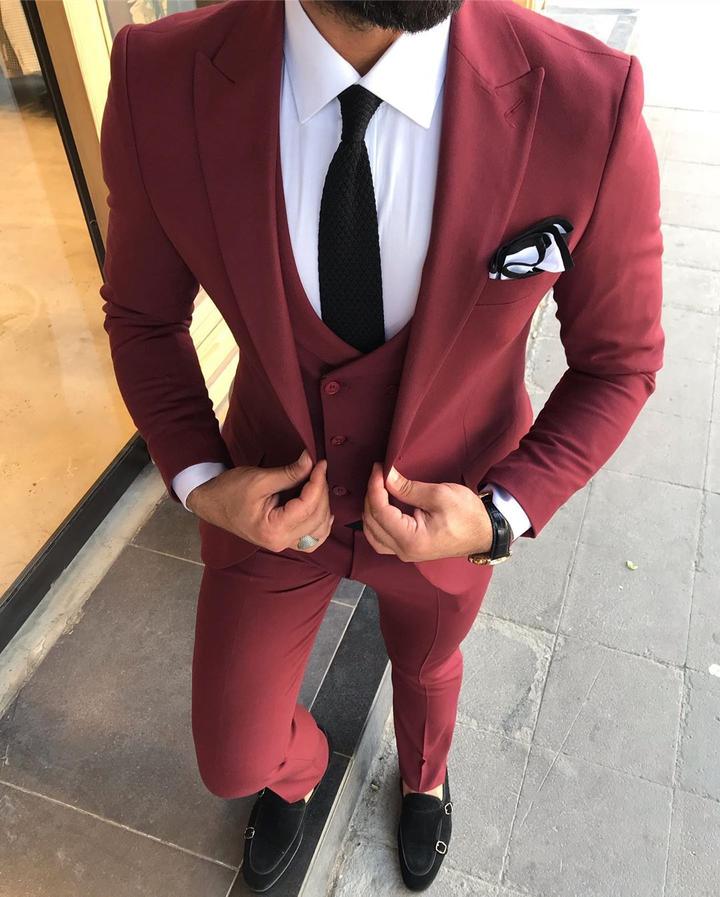 Slim Fit Red Prom Suit Davis Claret Red Slim Fit Suit BOJONI