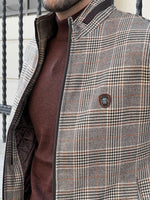 Load image into Gallery viewer, Bojoni Astoria Slim Fit Side Pocket Plaid Woolen Beige Coat
