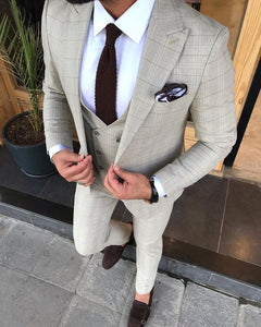 Davis Cream Plaid Slim Fit Suit-baagr.myshopify.com-3-BOJONI