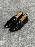 Louis Special Edition Neolite Sole Double Monk Shiney Leather Black ...