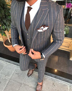 Load image into Gallery viewer, Owen Gray Striped Slim Fit Suit-baagr.myshopify.com-3-BOJONI
