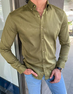 Load image into Gallery viewer, Giovanni Mannelli Slim Fit Khaki Shirt
