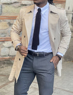 Load image into Gallery viewer, Bojo Beige Slim Fit Trench Coat-baagr.myshopify.com-Jacket-BOJONI
