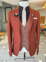 Load image into Gallery viewer, Giotto Tile Slim Fit Notch Lapel Linen Suit-baagr.myshopify.com-suit-BOJONI

