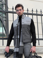 Load image into Gallery viewer, Bojoni Astoria Slim Fit Button Collared Inflatable Gray Vest/Jacket
