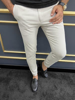 Load image into Gallery viewer, Bojoni Uluwatu Slim Fit Beige Checkered Pique Trouser
