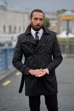 Load image into Gallery viewer, Bojoni Astoria Slim Fit Black Feather Detailed Winter Coat
