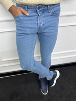 Load image into Gallery viewer, Leon Slim Fit Blue Lycra Jeans
