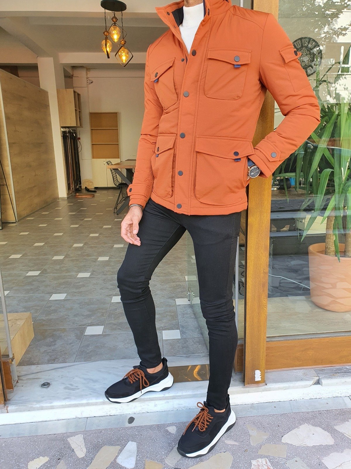 Bojo Slim Fit Orange Jacket-baagr.myshopify.com-Jacket-BOJONI