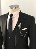 Load image into Gallery viewer, Degas Woolen All Black Suit-baagr.myshopify.com-suit-BOJONI
