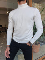 Load image into Gallery viewer, Bojo Slim Fit Long Sleeve White Sweater-baagr.myshopify.com-sweatshirts-BOJONI
