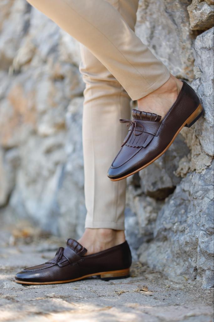 Bojoni Uluwatu Double Buckled Brown Detailed Loafer