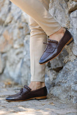 Load image into Gallery viewer, Bojoni Uluwatu Double Buckled Brown Detailed Loafer
