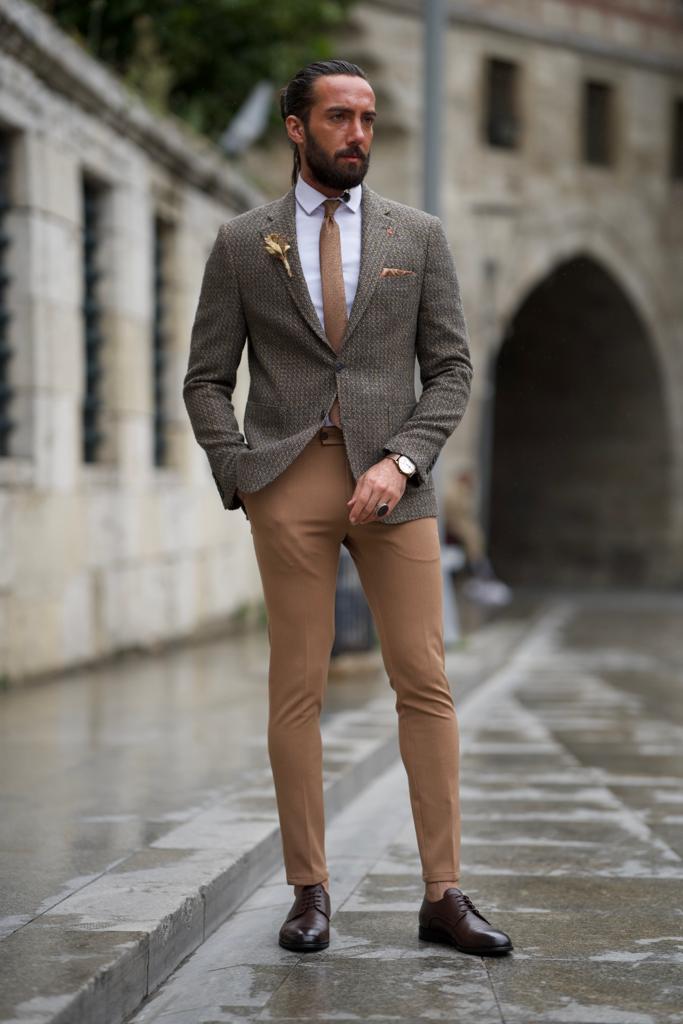 Claasy Camel Blazer & Trouser with Brown T-Shirt ⋆ Best Fashion Blog For  Men - TheUnstitchd.com
