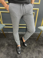 Load image into Gallery viewer, Bojoni Uluwatu Slim Fit Rope Detailed Grey Trouser
