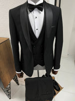 Load image into Gallery viewer, Louis Slim Fit High Quality Black Party Tuxedo

