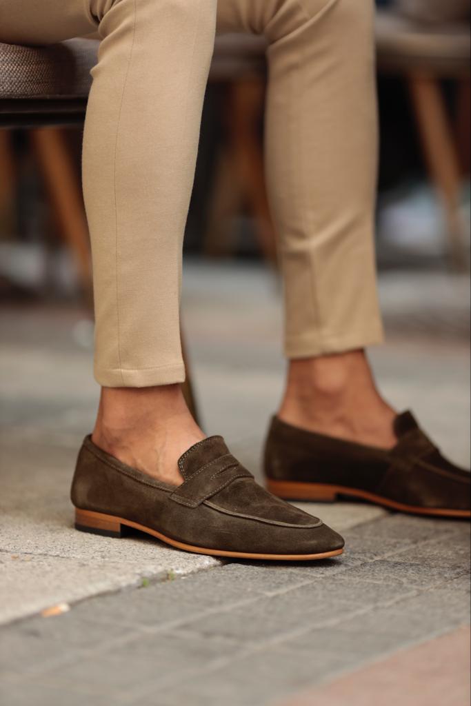 Ace Neolite Khaki Suede Loafers