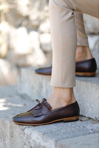 Bojoni Uluwatu Double Buckled Brown Detailed Loafer