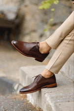Load image into Gallery viewer, Bojoni Uluwatu  Special Design Lace Brown Detailed Classic Shoes
