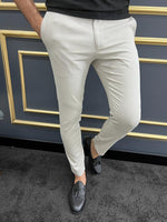 Load image into Gallery viewer, Bojoni Uluwatu Slim Fit Beige Checkered Pique Trouser
