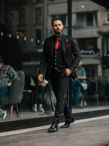 Bojoni Cagliari Black Slim-Fit Suit 3-Piece