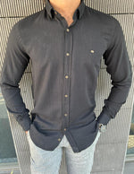 Load image into Gallery viewer, Giovanni Mannelli Slim Fit Italian Fit Black Cotton Shirt
