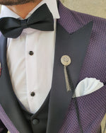 Load image into Gallery viewer, Bojoni Purple Slim Fit Patterned Tuxedo-baagr.myshopify.com-suit-BOJONI
