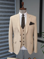 Load image into Gallery viewer, Argeli Beige Slim Fit Cotton Suit-baagr.myshopify.com-suit-BOJONI
