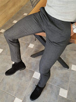Load image into Gallery viewer, Paruri Black Slim Fit Cotton Pants-baagr.myshopify.com-Pants-brabion
