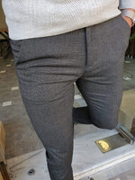 Load image into Gallery viewer, Paruri Black Slim Fit Cotton Pants-baagr.myshopify.com-Pants-brabion
