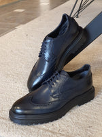 Load image into Gallery viewer, Argeli Navy Blue Wingtip Oxfords-baagr.myshopify.com-shoes2-brabion
