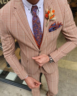 Load image into Gallery viewer, Bojo Bellingham Beige Slim Fit Pinstripe Suit-baagr.myshopify.com-suit-BOJONI
