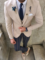 Load image into Gallery viewer, Verno Original  Beige Slim Fit Suit-baagr.myshopify.com-suit-BOJONI
