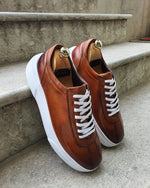 Load image into Gallery viewer, Lambruska Brown Laced Sneakers-baagr.myshopify.com-shoes2-BOJONI
